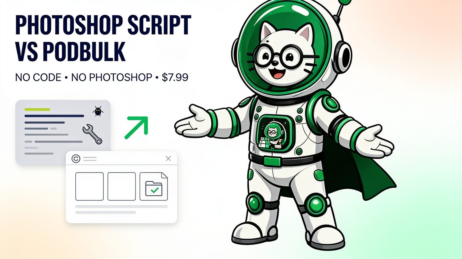 Photoshop Mockup Scripts vs PodBulk: Why Sellers Choose the $7.99 No-Code Workflow